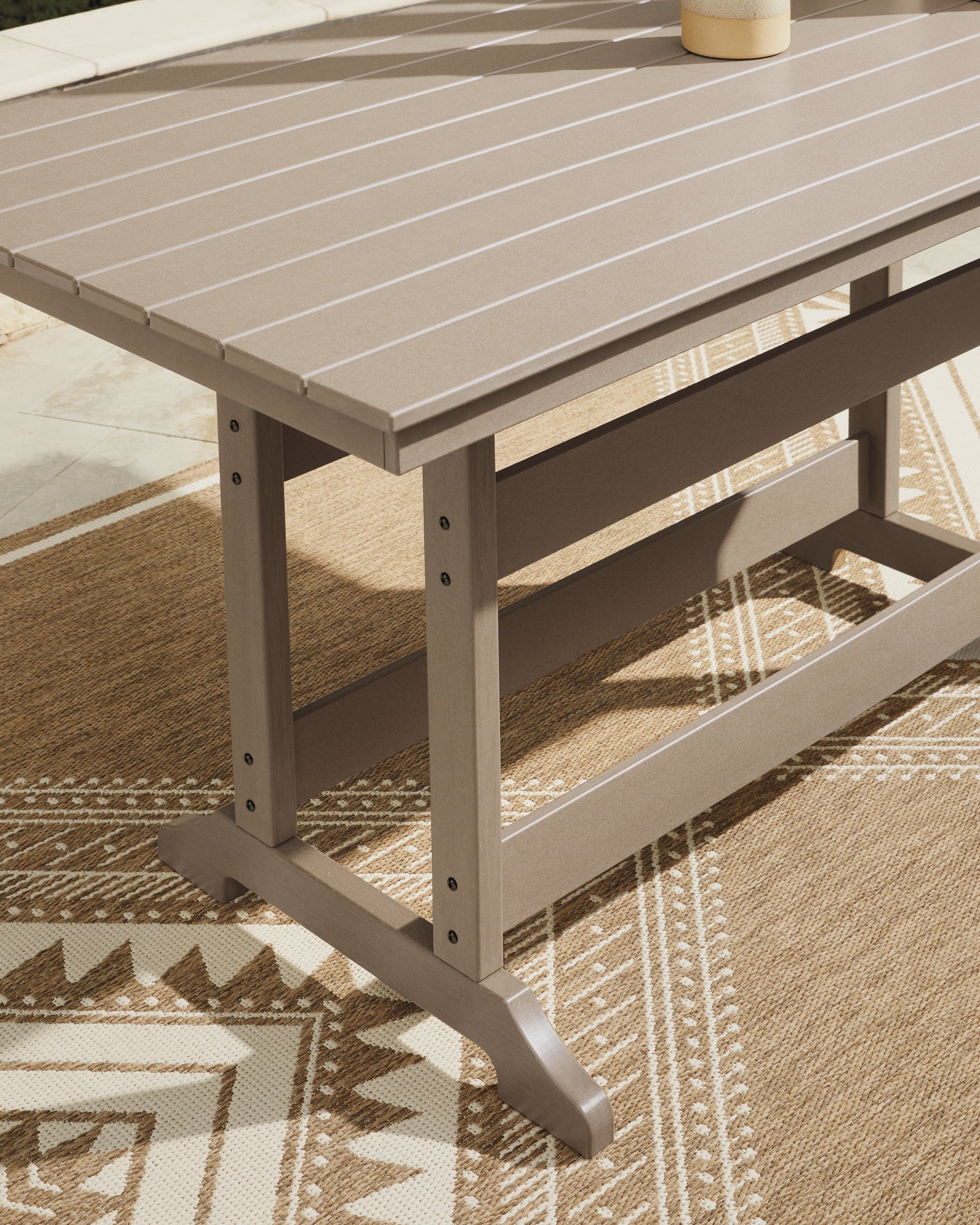 Seacliff Medium Brown Beach Outdoor Counter Height Dining Table and 4 Barstools