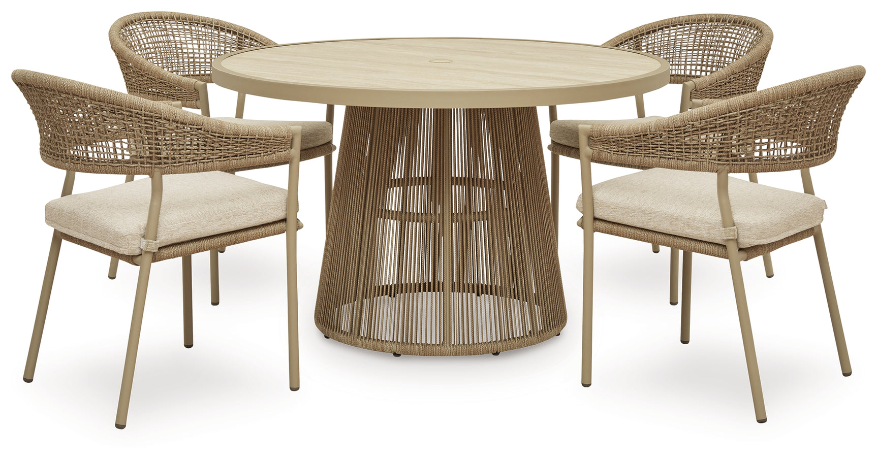 Orchard Beige Beach Outdoor Dining Table and 4 Chairs