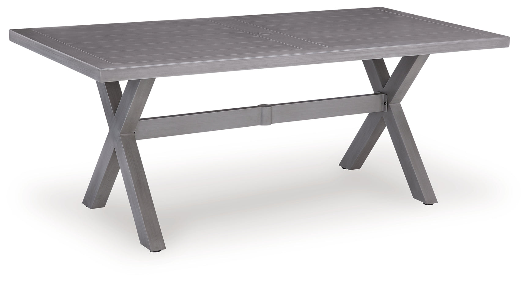 Half Gray Moon Beach Outdoor Dining Table and 4 Chairs