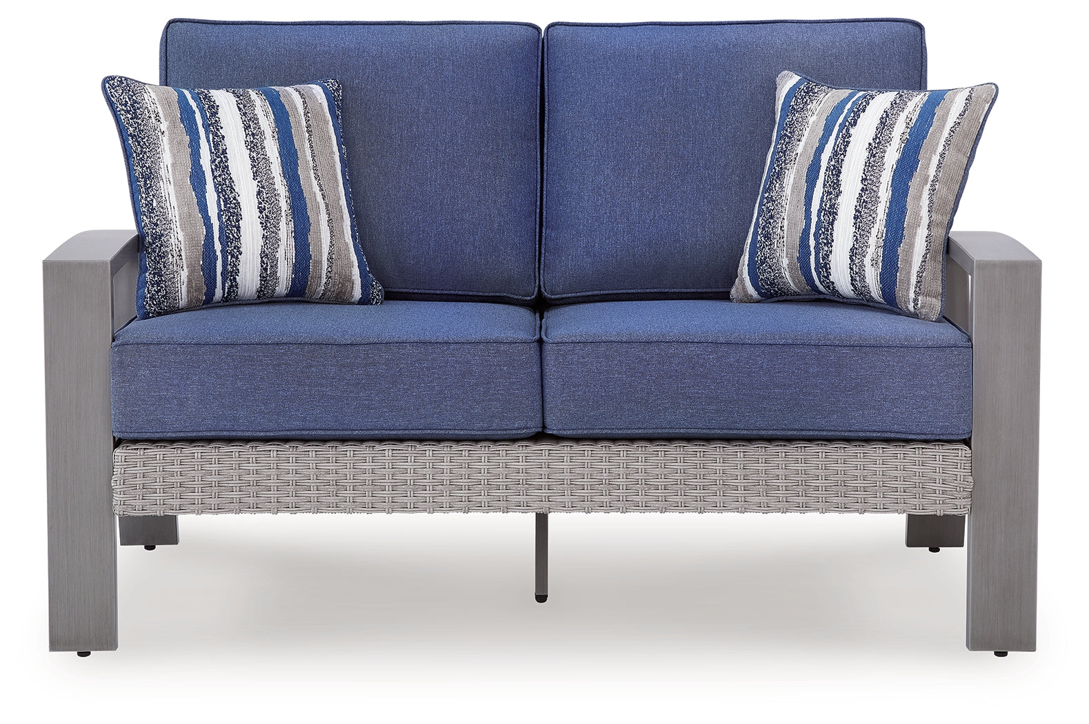 Half Blue/Gray Moon Beach Outdoor Sofa and Loveseat