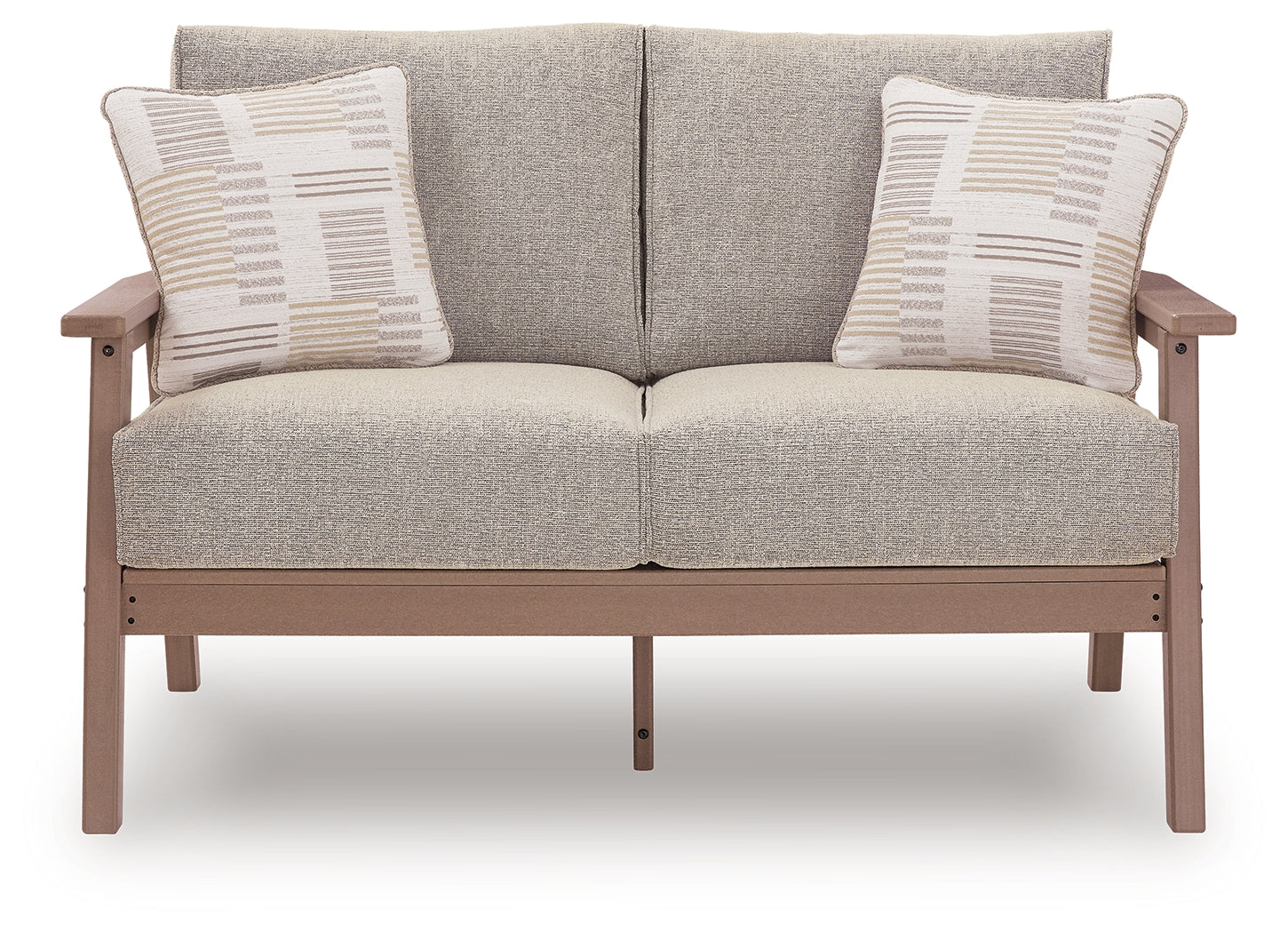 Grover Driftwood Beach Outdoor Sofa and Loveseat with Coffee Table