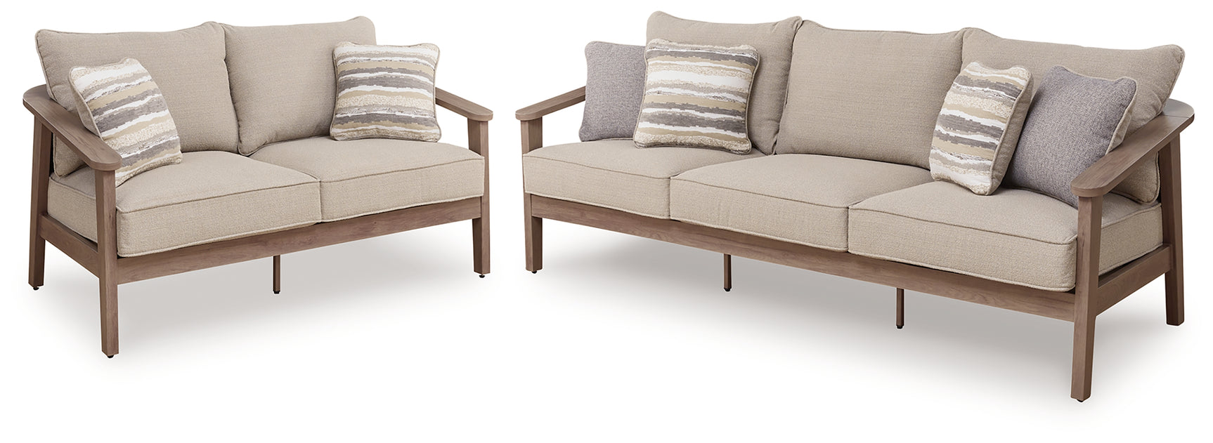 Harmony Natural/Gray Headlands Outdoor Sofa and Loveseat