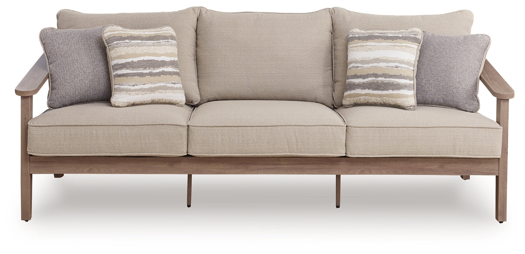 Harmony Natural/Gray Headlands Outdoor Sofa and Loveseat with Coffee Table