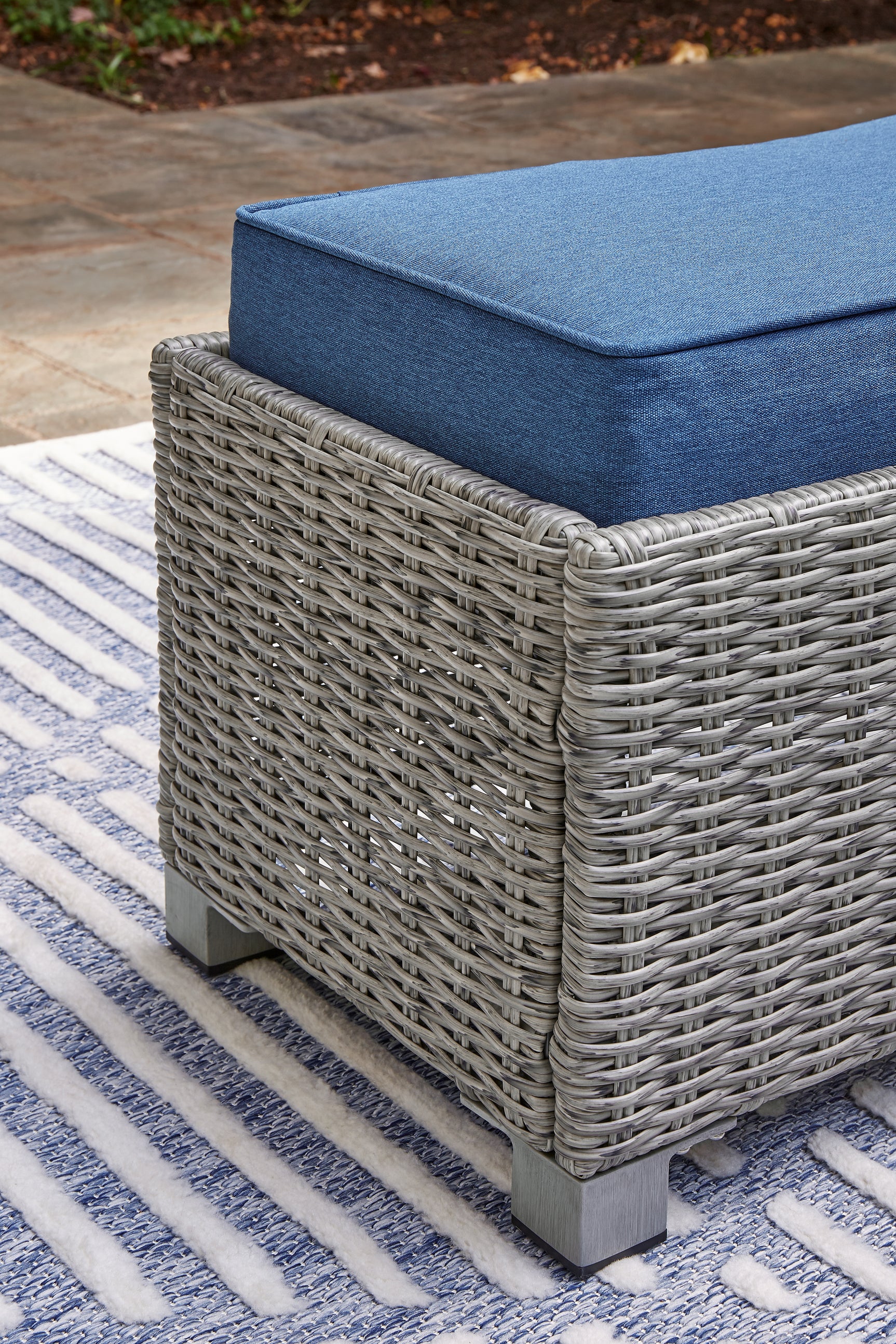 Naples Light Gray Beach 2-Piece Outdoor Sectional with Multi-use Table and Bench