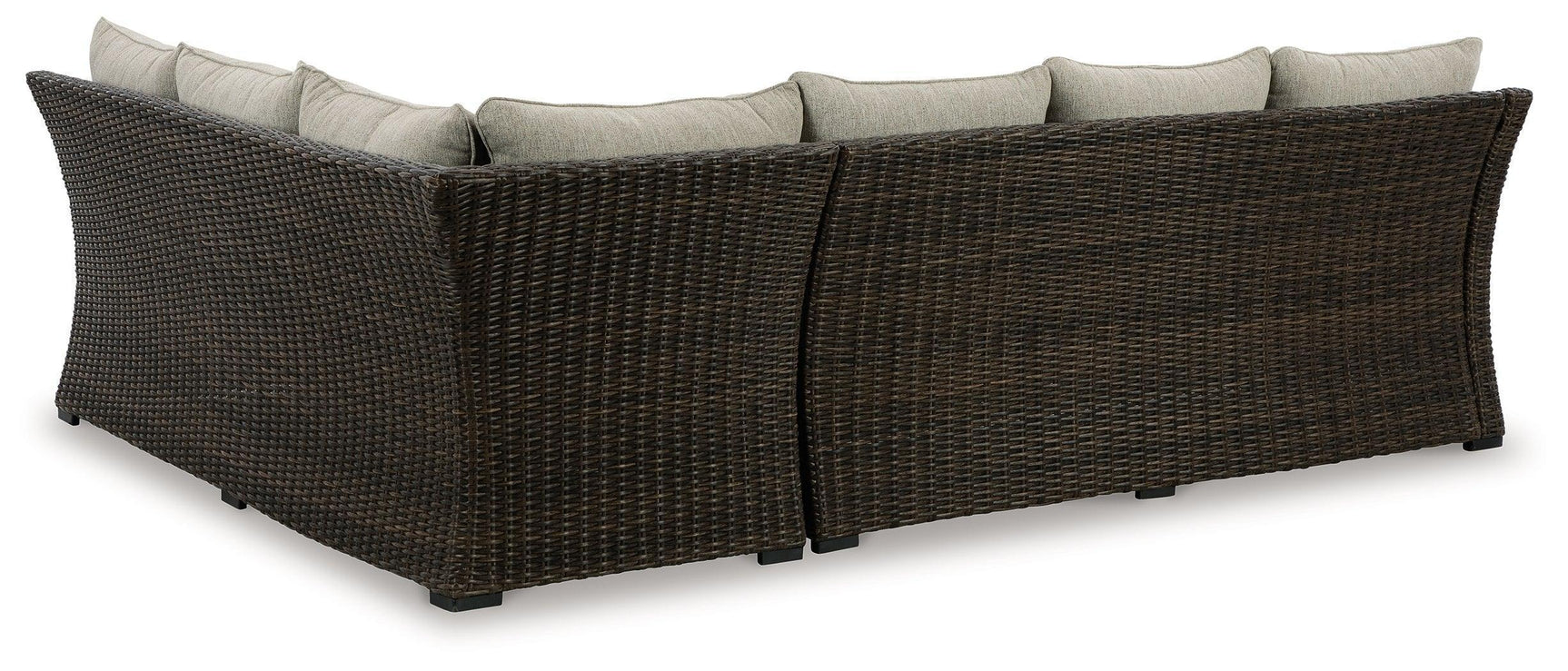 Brook Ranch Brown Outdoor Sofa Sectional and Bench Set with Cushions (3-Piece)