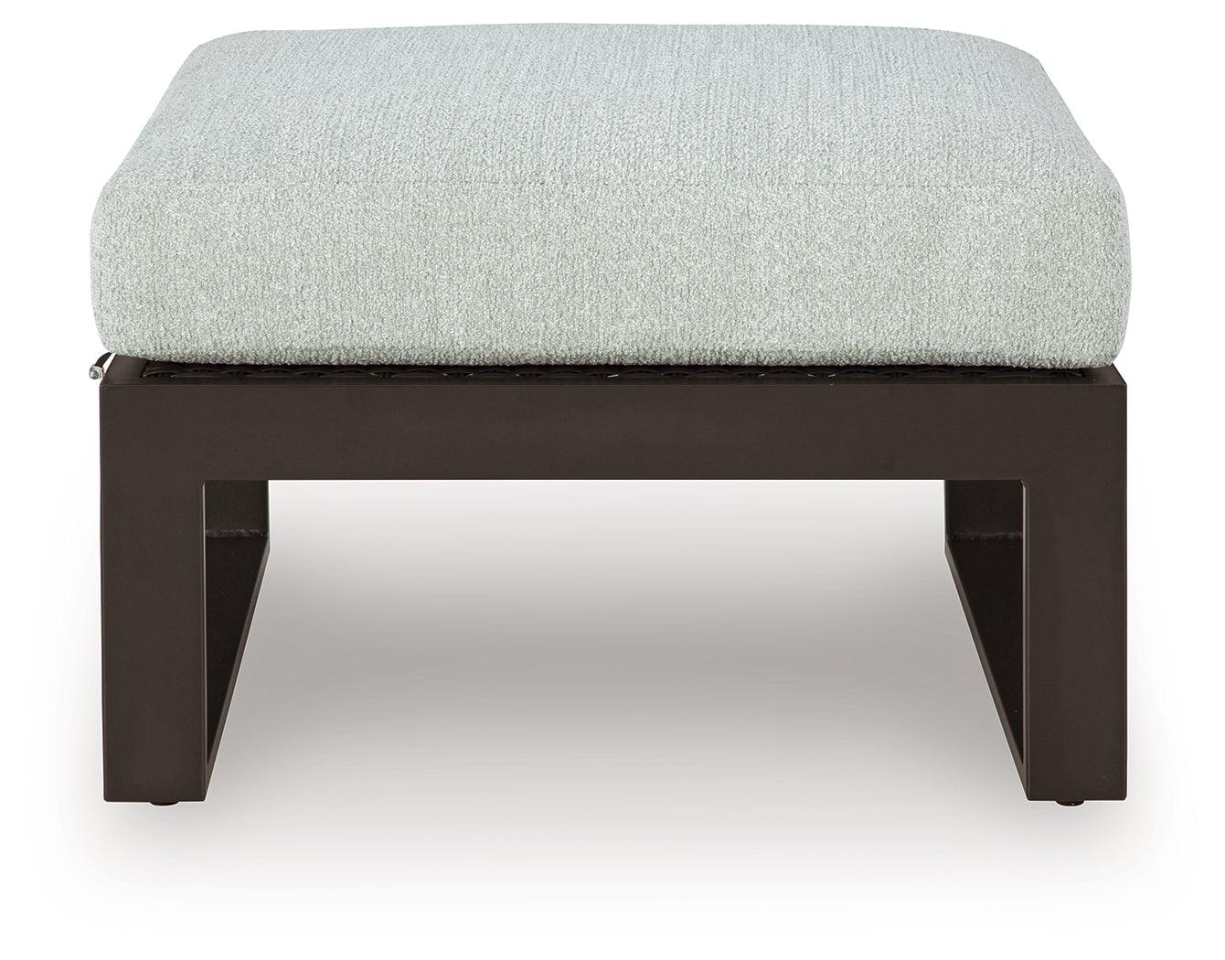 Beachloft Black/Gray Outdoor Ottoman with Cushion