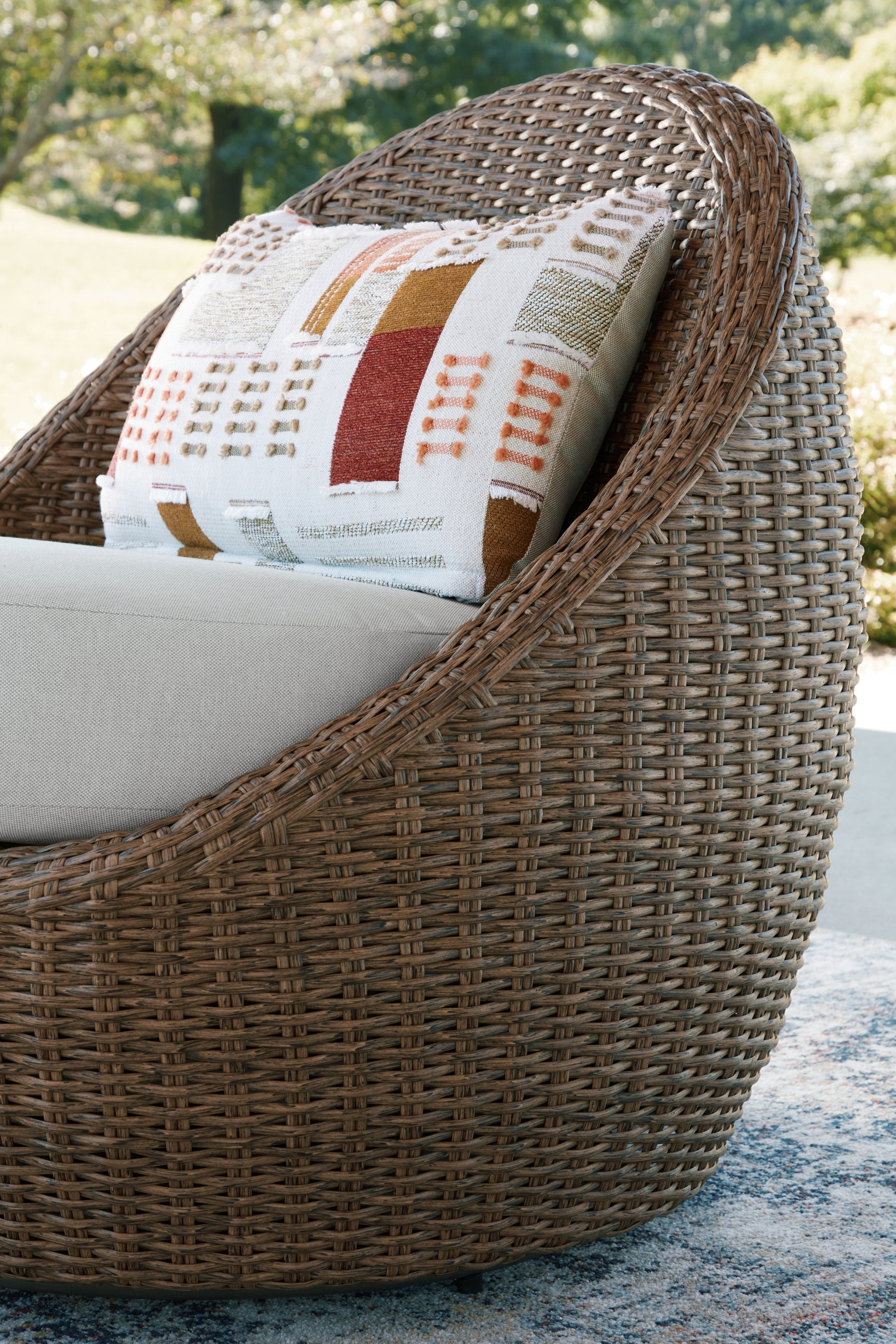 Double Beige Point Outdoor Sofa, Loveseat and 2 Lounge Chairs with Coffee Table