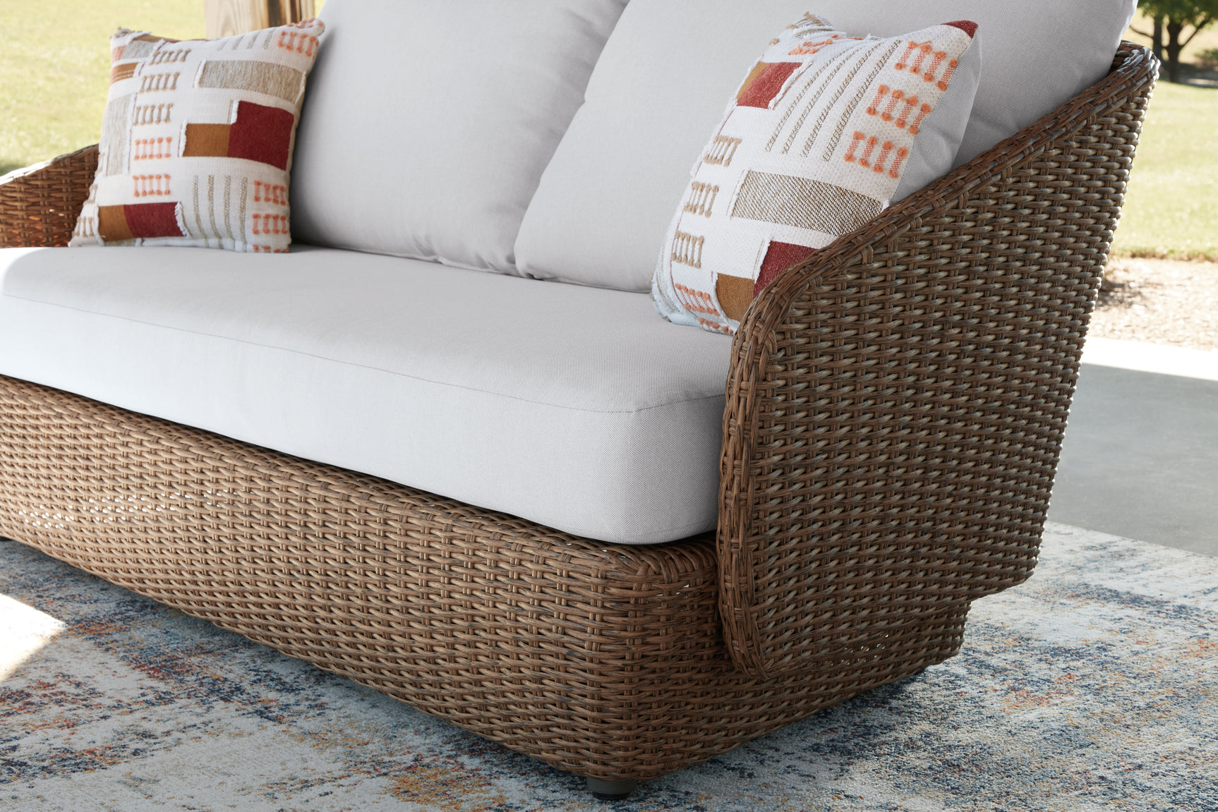Double Point Beige Outdoor Loveseat/2 Swivel Chairs (Set of 3)