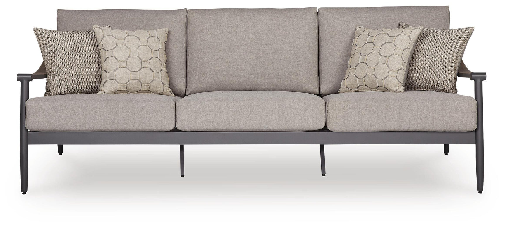 Ocean Gray Beach Outdoor Sofa with 2 Lounge Chairs