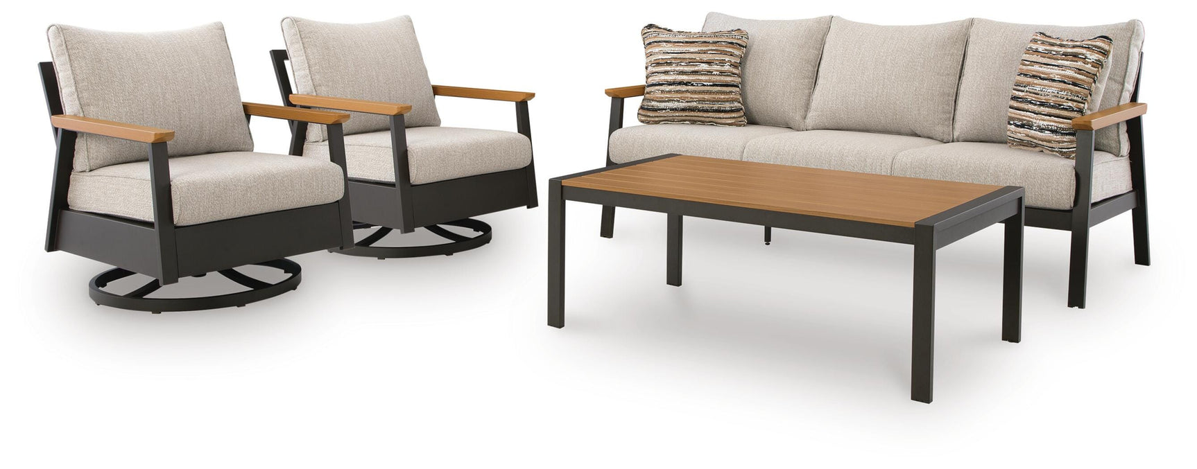 Carmel Highlands Dark Brown Outdoor Sofa/Chairs/Table (Set of 4)