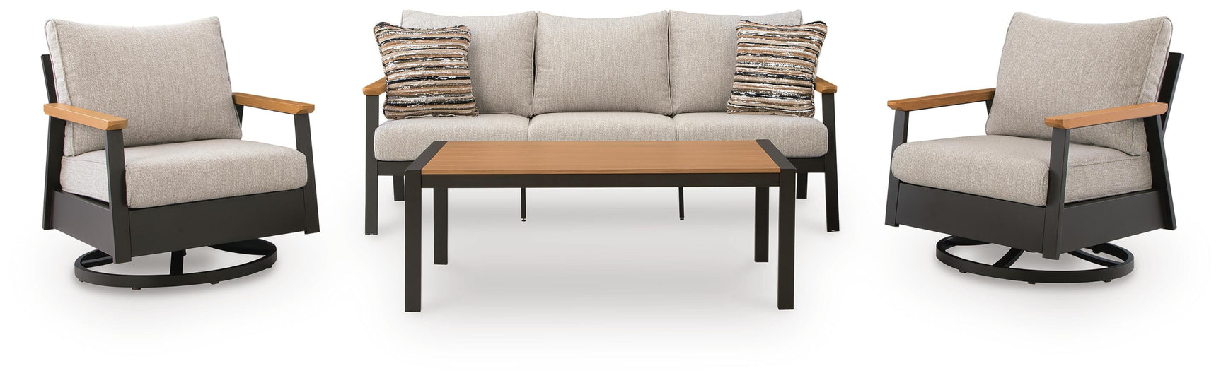 Carmel Highlands Dark Brown Outdoor Sofa/Chairs/Table (Set of 4)