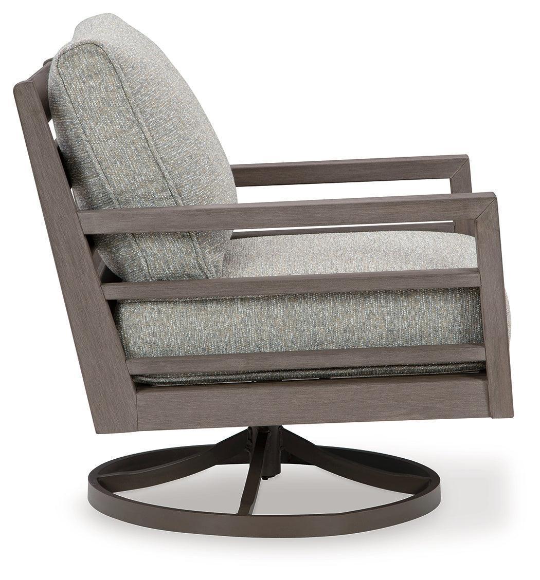 Hillside Barn Gray Brown Outdoor Swivel Lounge Chair with Cushion