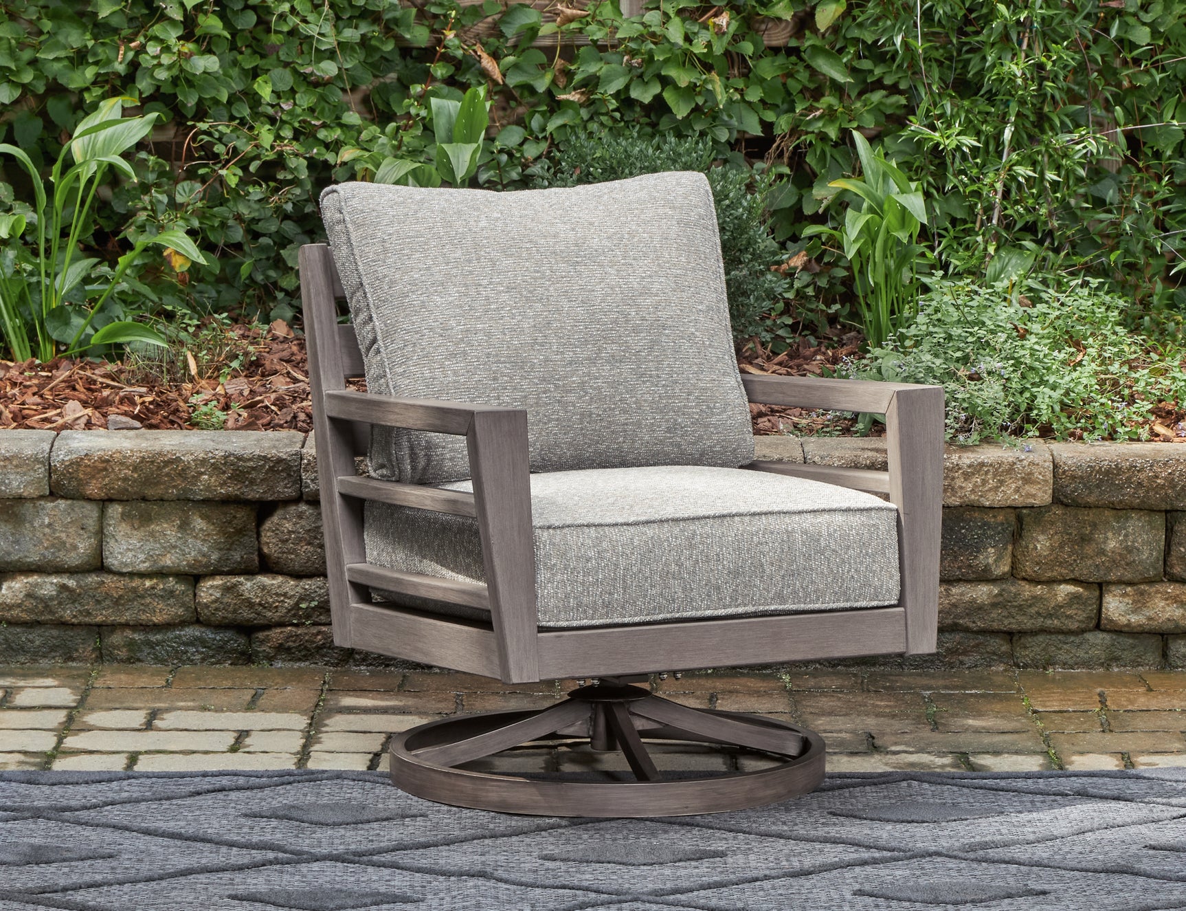 Hillside Gray/Brown Barn Outdoor Loveseat and 2 Chairs with Coffee Table