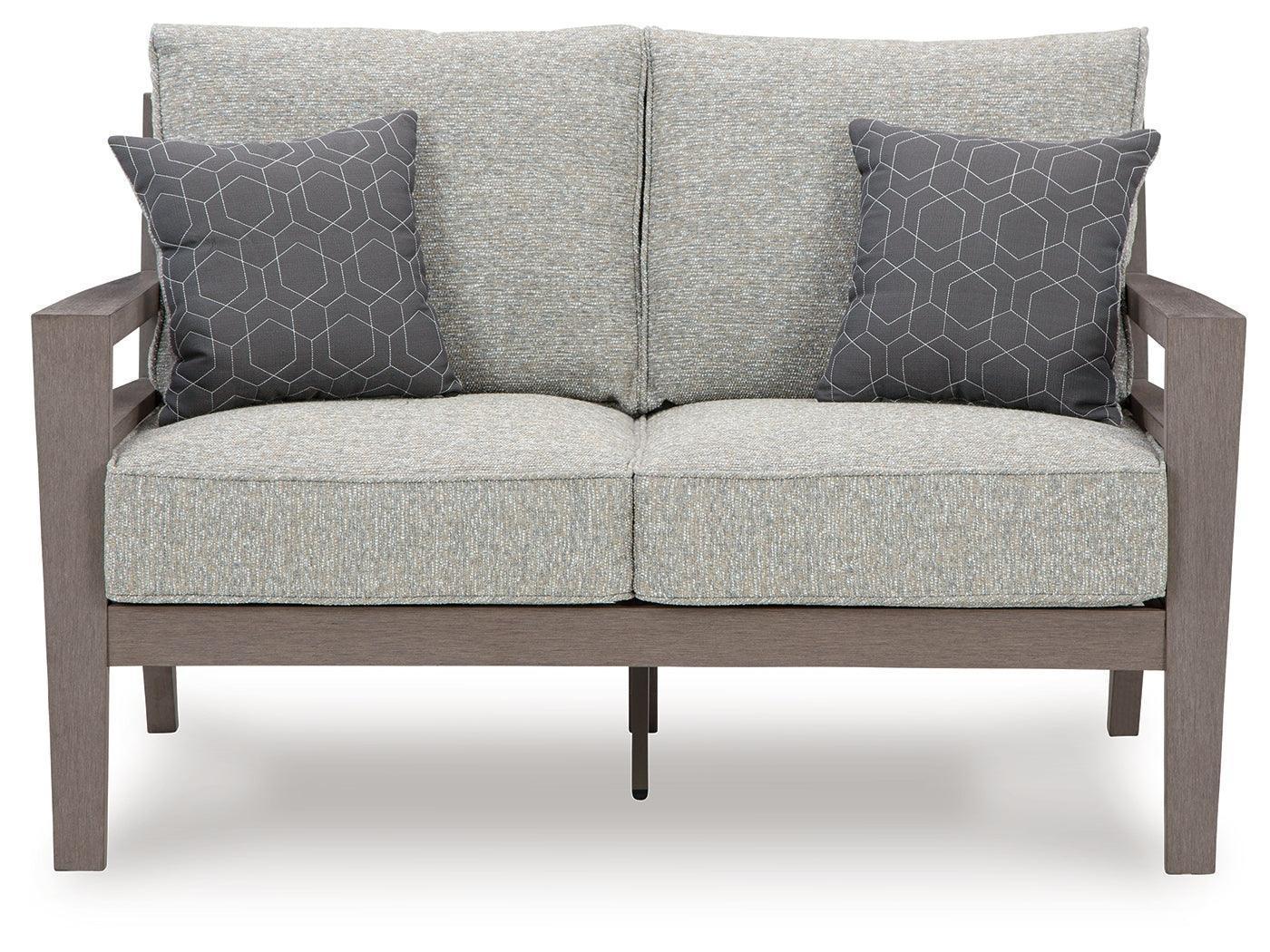 Hillside Barn Gray Brown Outdoor Loveseat with Cushion