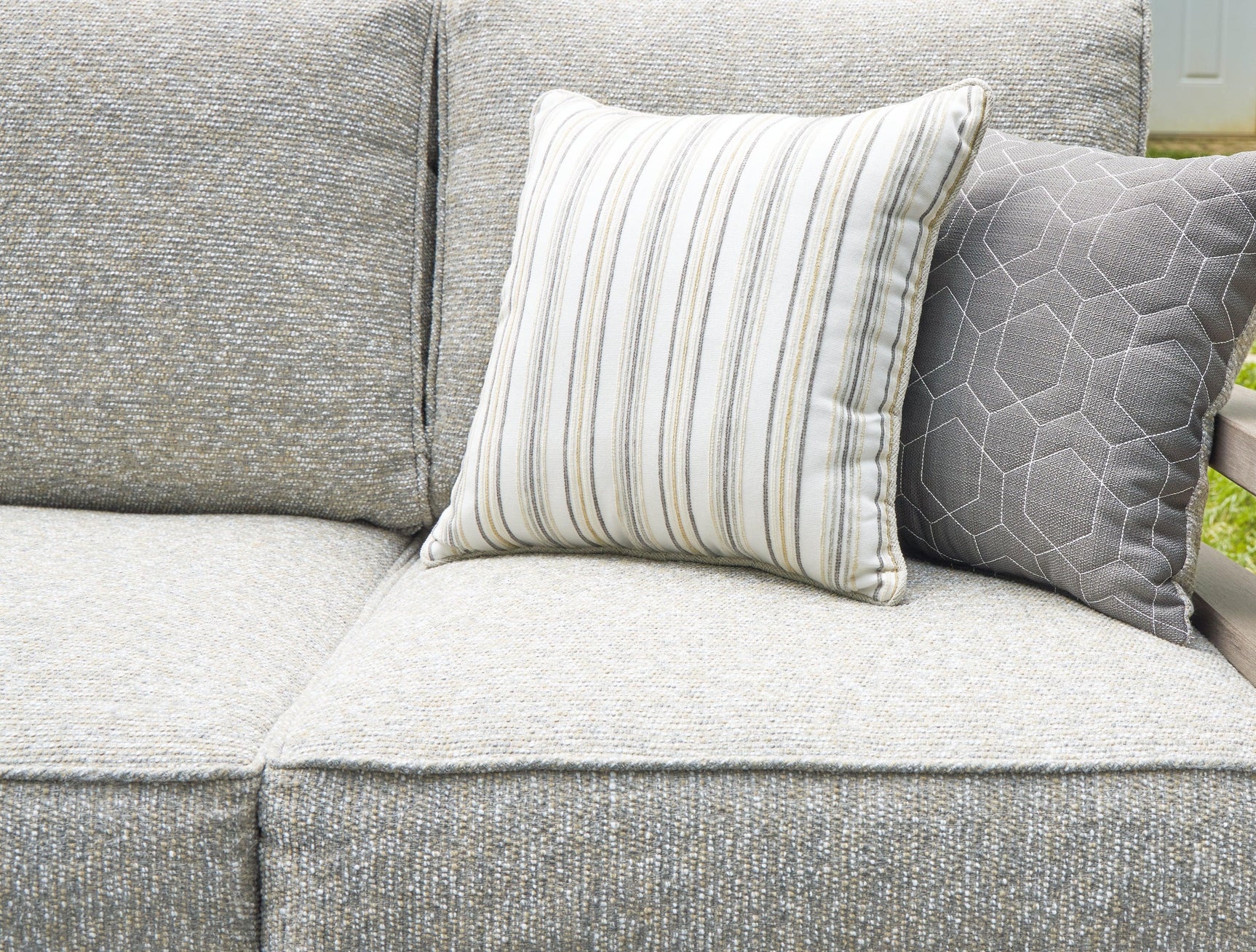 Hillside Barn Gray Brown 3-Seat Outdoor Sofa with Cushions