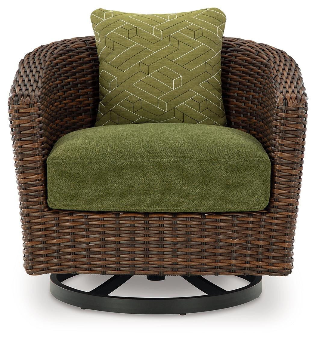 Horizon Brown/Green Hall Outdoor Sofa and 2 Chairs with Coffee Table