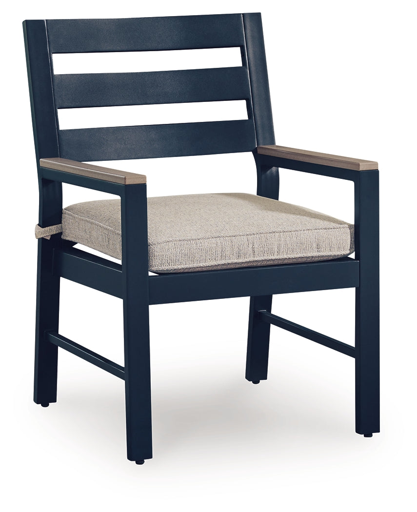 East Navy Blue/Driftwood Beach Outdoor Dining Table and 4 Chairs