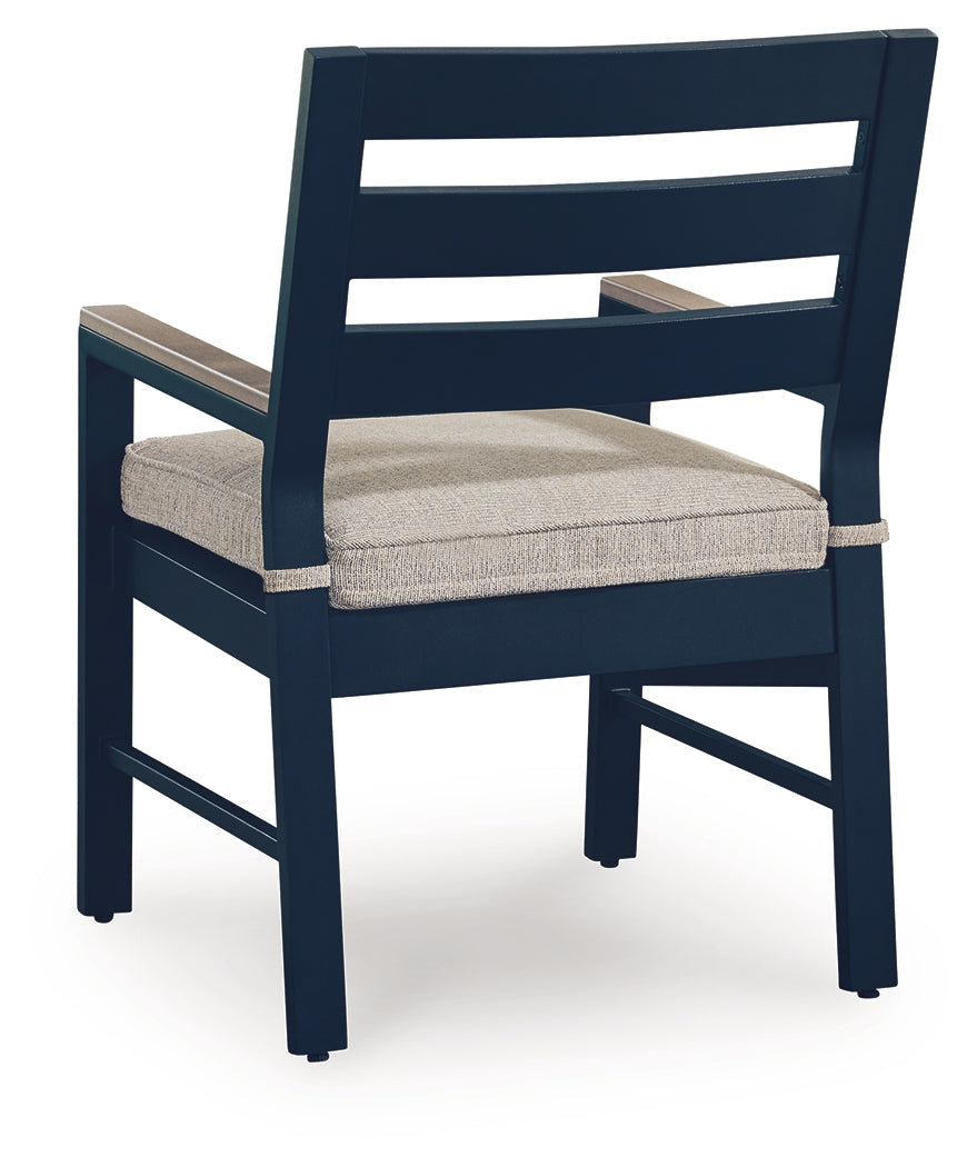 East Navy Blue/Driftwood Beach Outdoor Dining Table and 4 Chairs