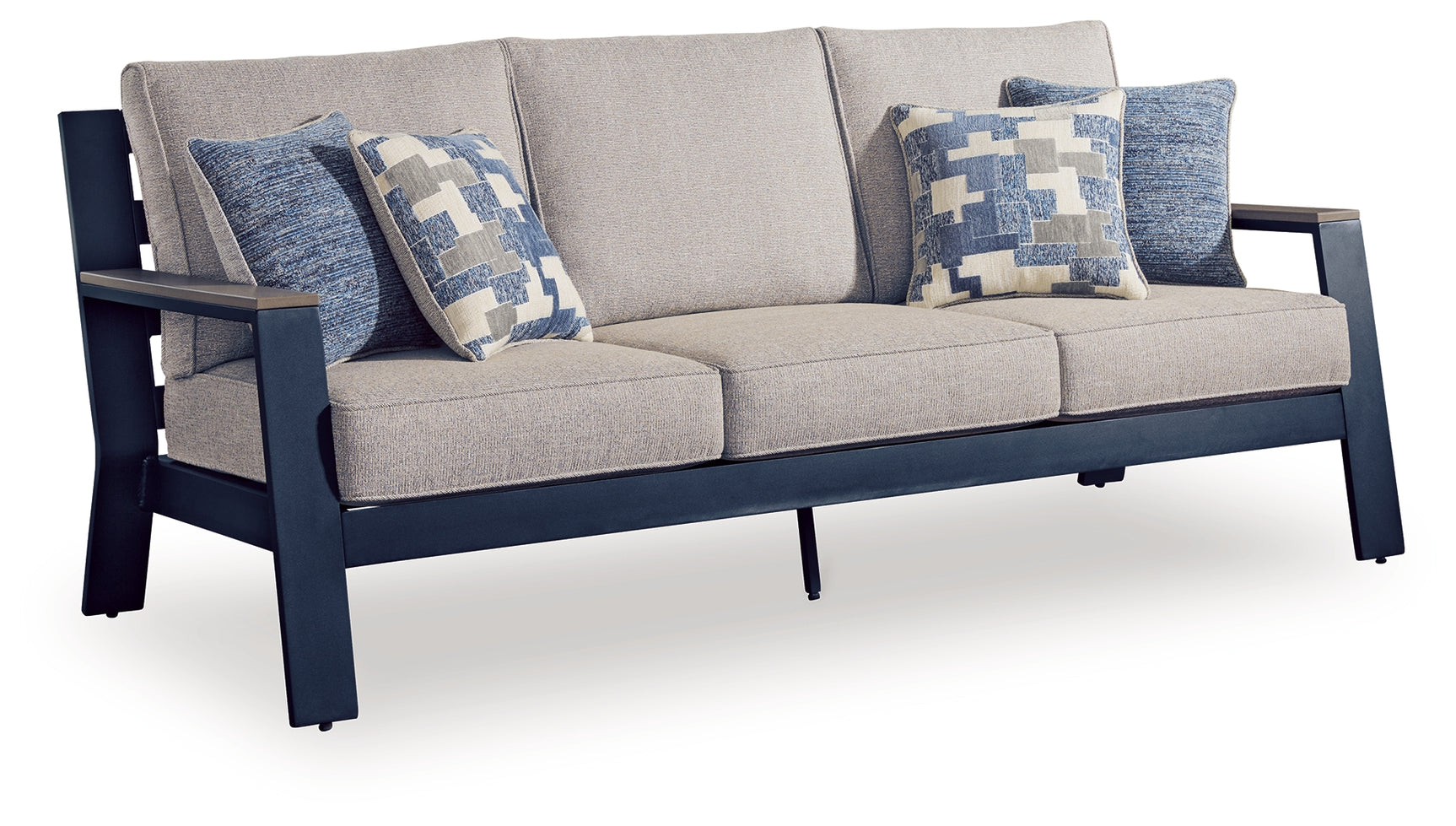 East Beach Navy Blue/Driftwood Outdoor Sofa with Cushion
