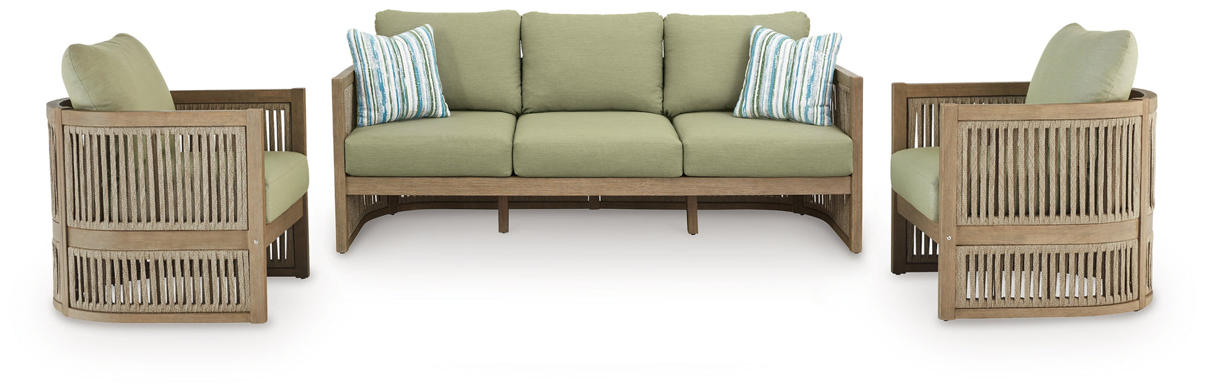 Serena Beige/Green Shores Outdoor Sofa and Chair