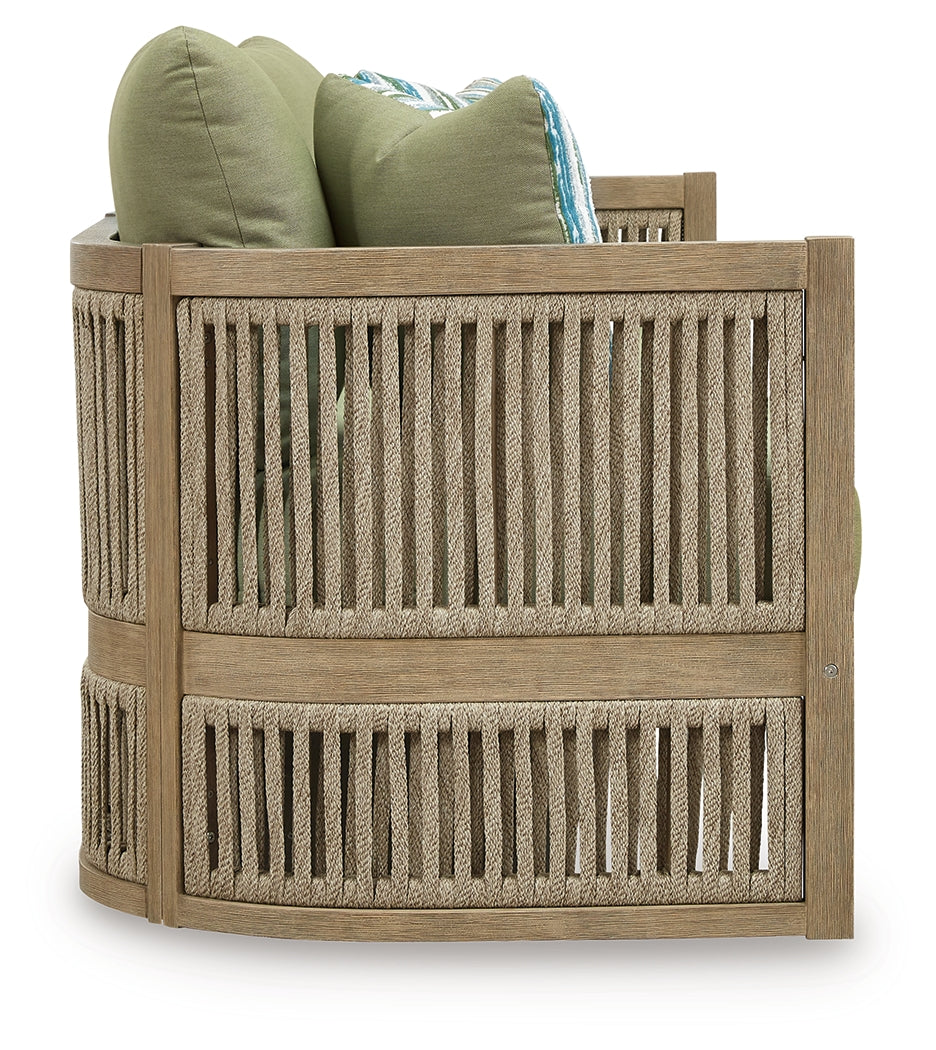 Serena Beige/Green Shores Outdoor Sofa and Chair
