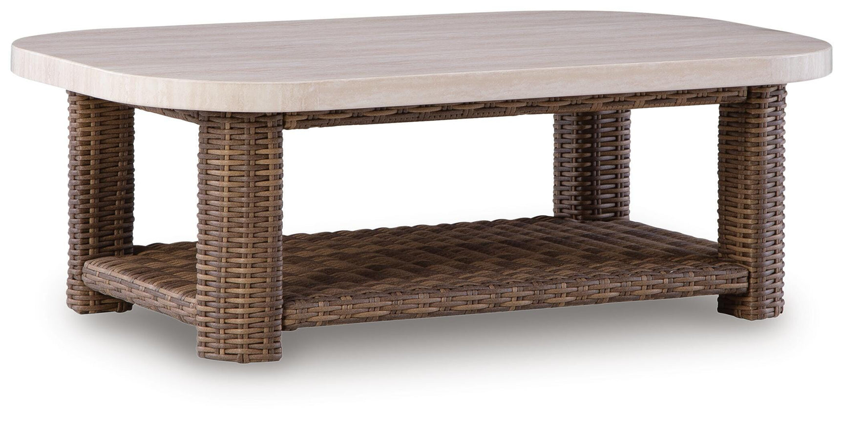 Dolan Creek Beige/Brown Outdoor Coffee Table