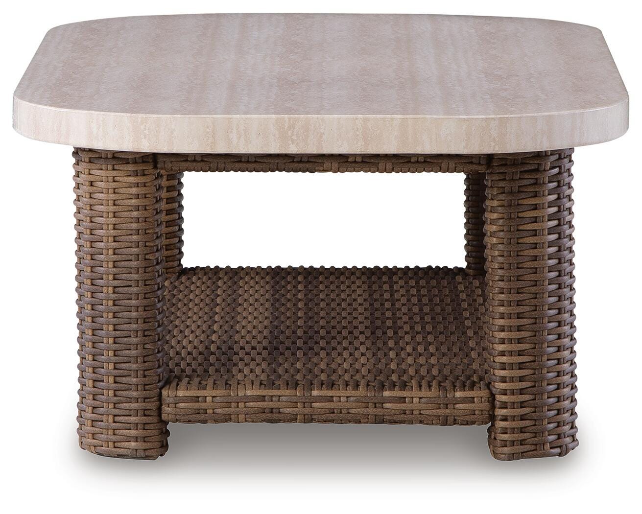 Dolan Creek Beige/Brown Outdoor Coffee Table