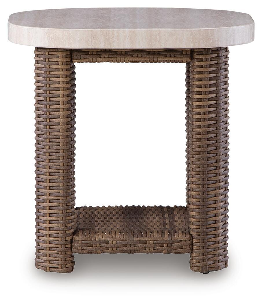 Dolan Creek Beige/Brown Outdoor End Table