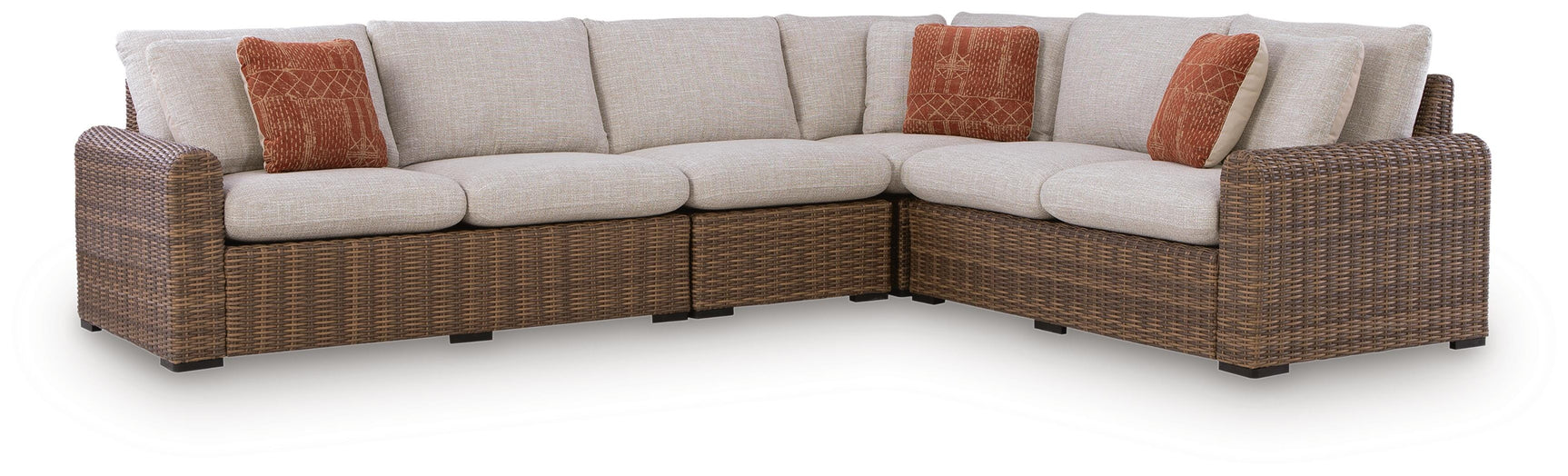 Dolan Creek Beige/Brown 4-Piece Outdoor Sectional