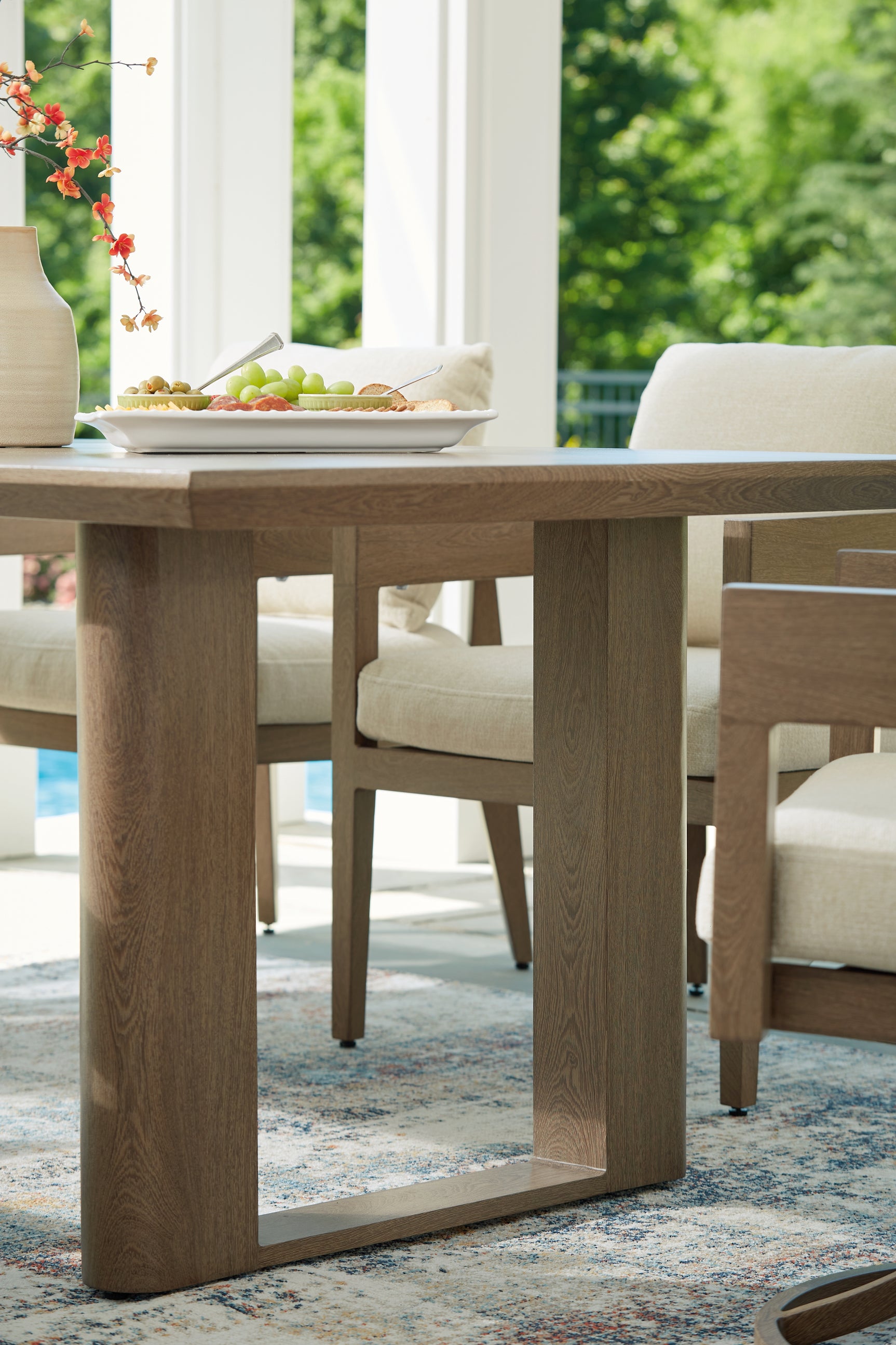 Serene Dark Brown Bay Outdoor Dining Table and 4 Chairs