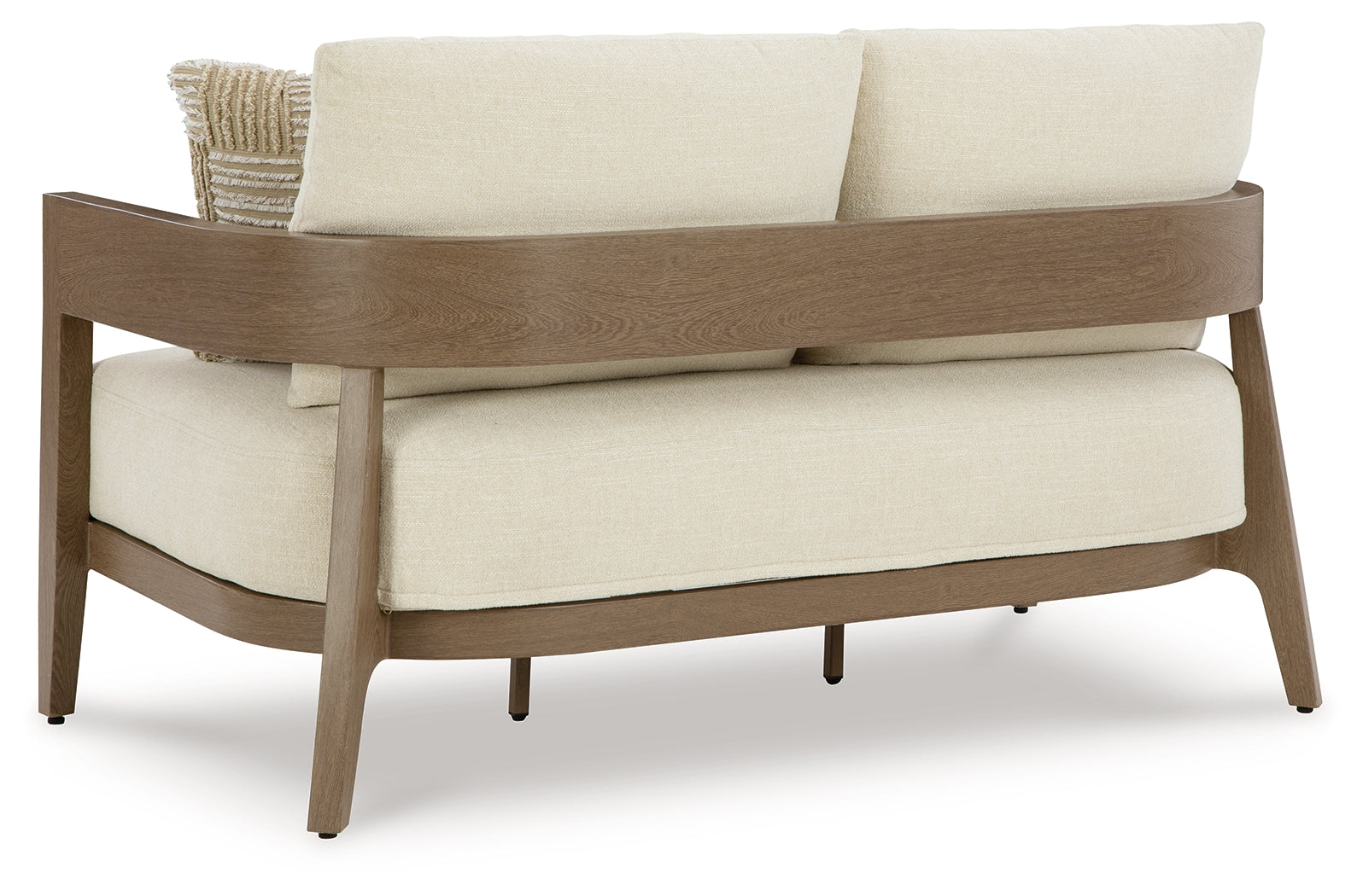 Serene Dark Brown/White Bay Outdoor Sofa and Loveseat with Coffee Table