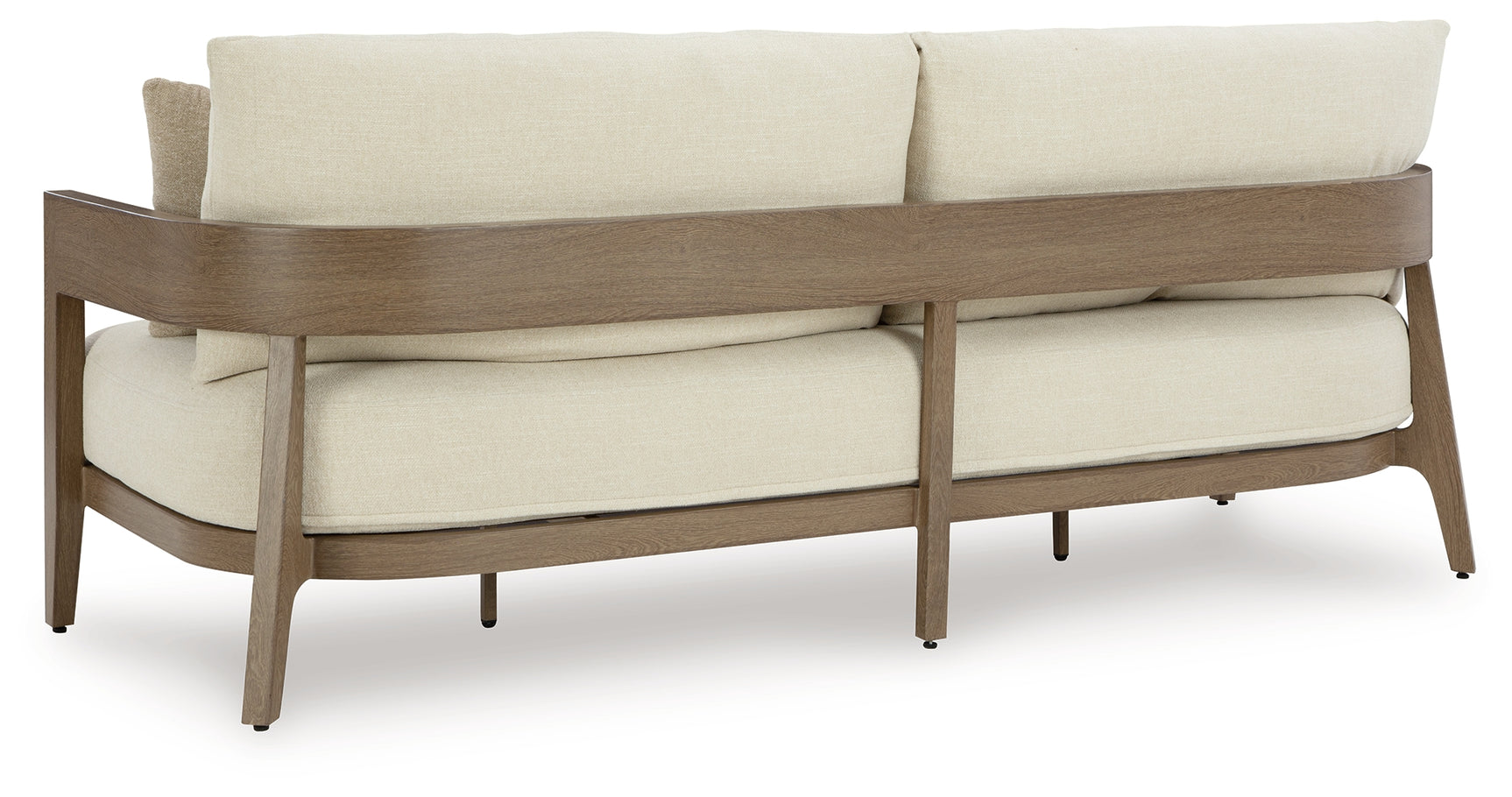 Serene Dark Brown/White Bay Outdoor Sofa and 2 Chairs with Coffee Table