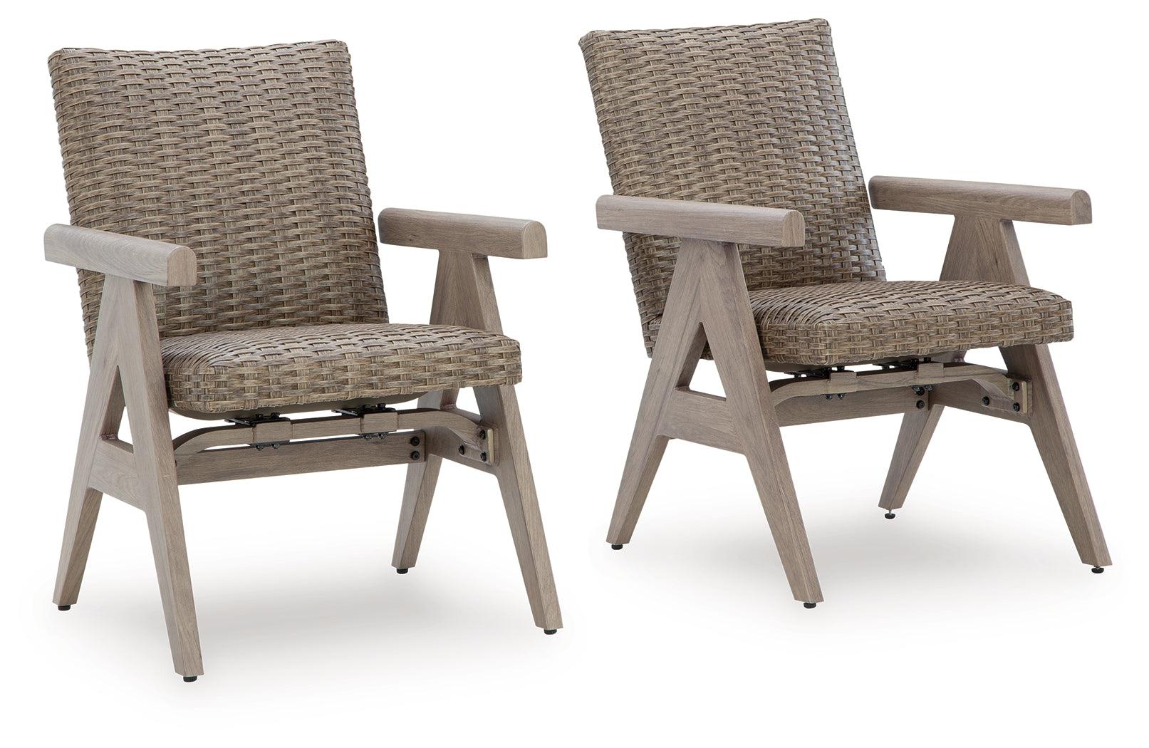 Cliff Trails Beige Outdoor Rocking Arm Chair (Set of 2)