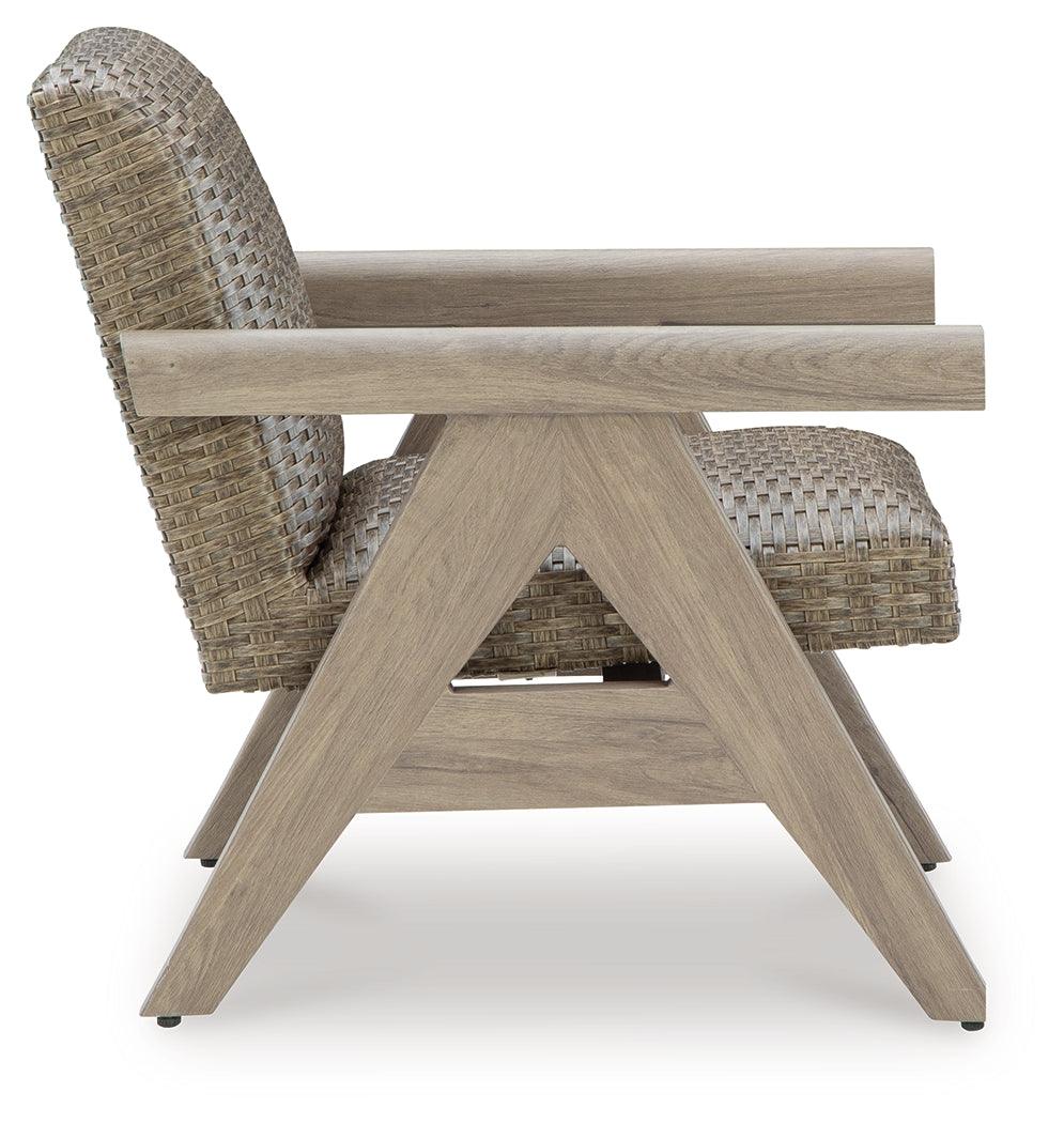 Cliff Trails Beige Outdoor Rocking Lounge Chair