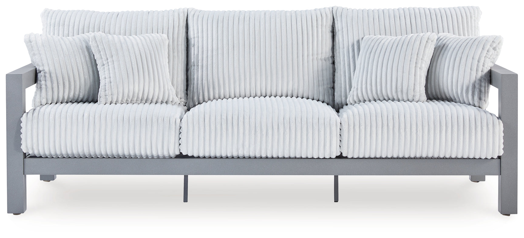 Hurley Gray Park Outdoor Sofa and Loveseat with Coffee Table and 2 End Tables