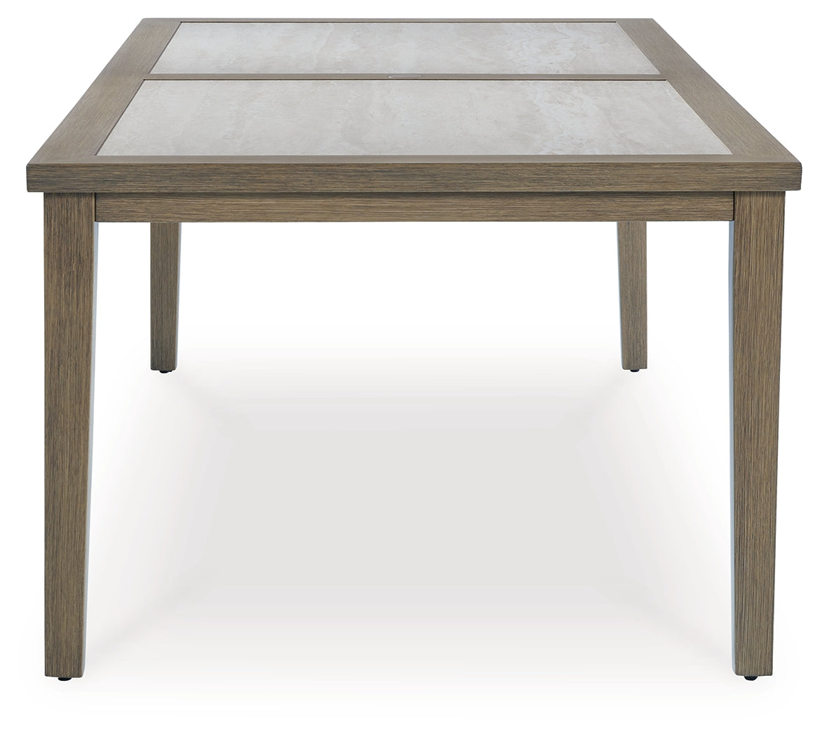 Rainier Brown/Beige Ranch Outdoor Dining Table and 4 Chairs