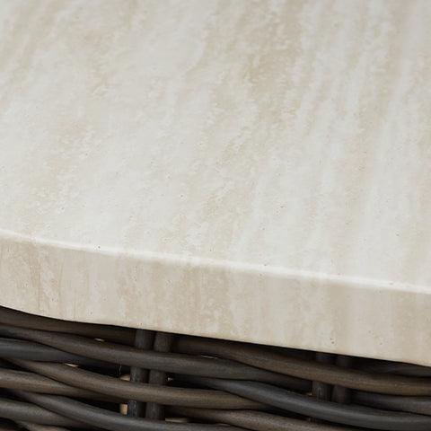 Kimora Beige/Dark Brown Outdoor Coffee Table