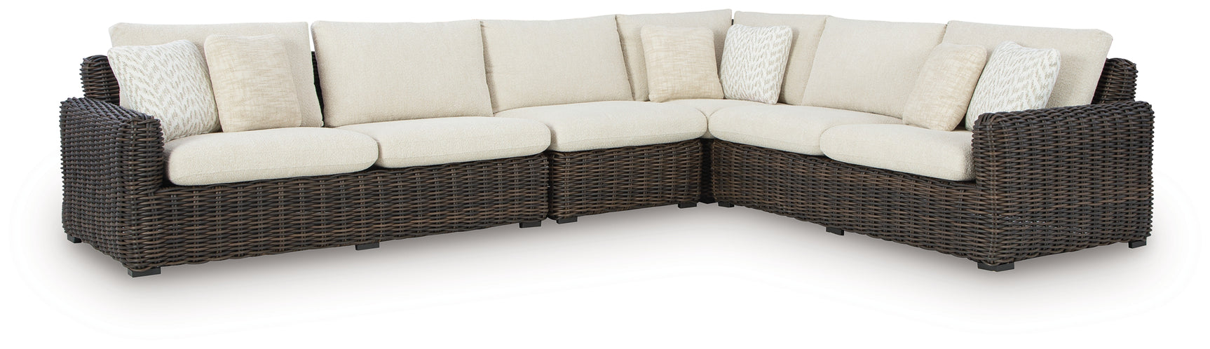 Kimora Beige/Dark Brown 4-Piece Outdoor Sectional