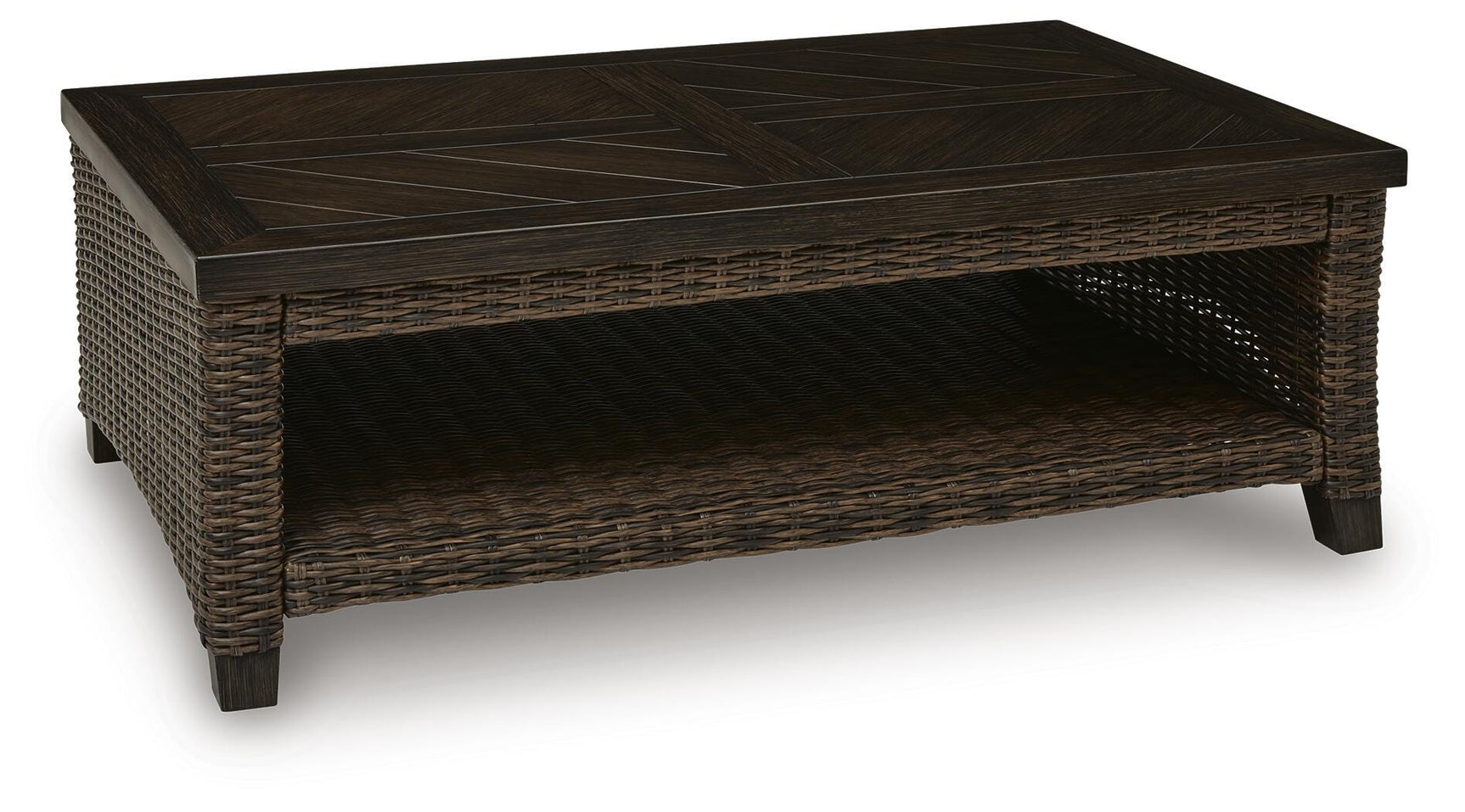 Monterey Dark Brown Point Outdoor Sofa and Loveseat with Coffee Table