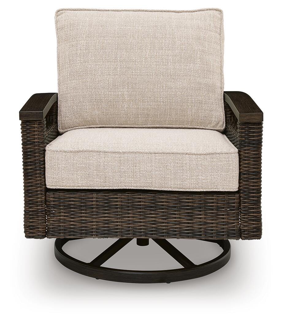 Monterey Point Dark Brown Outdoor Swivel Lounge Chair (Set of 2)