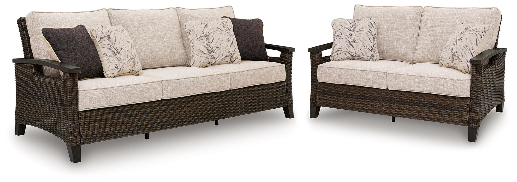 Monterey Dark Brown Point Outdoor Sofa and Loveseat