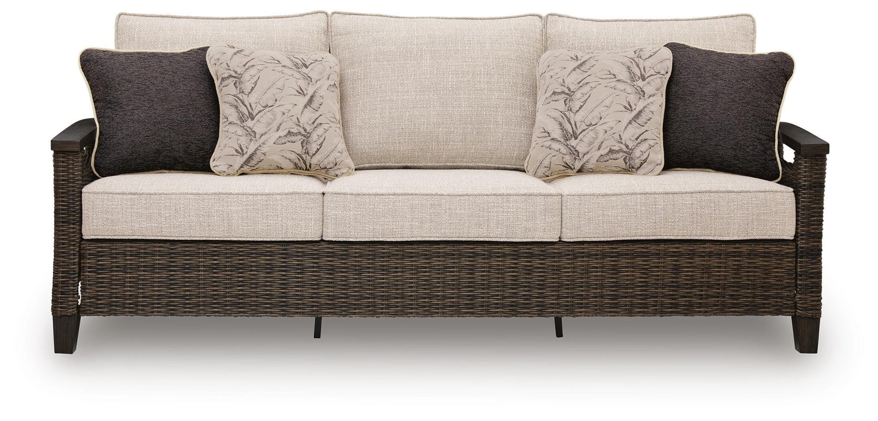 Monterey Point Dark Brown Outdoor Sofa with Cushion