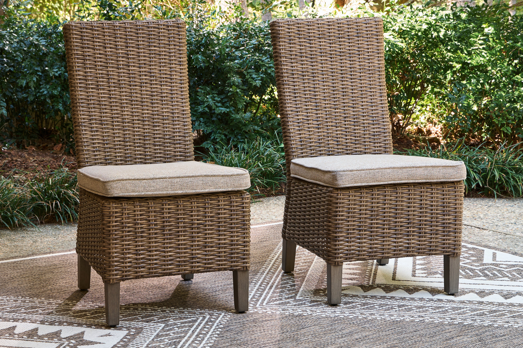 Laguna Beige Heights Outdoor Dining Table and 4 Chairs and Bench