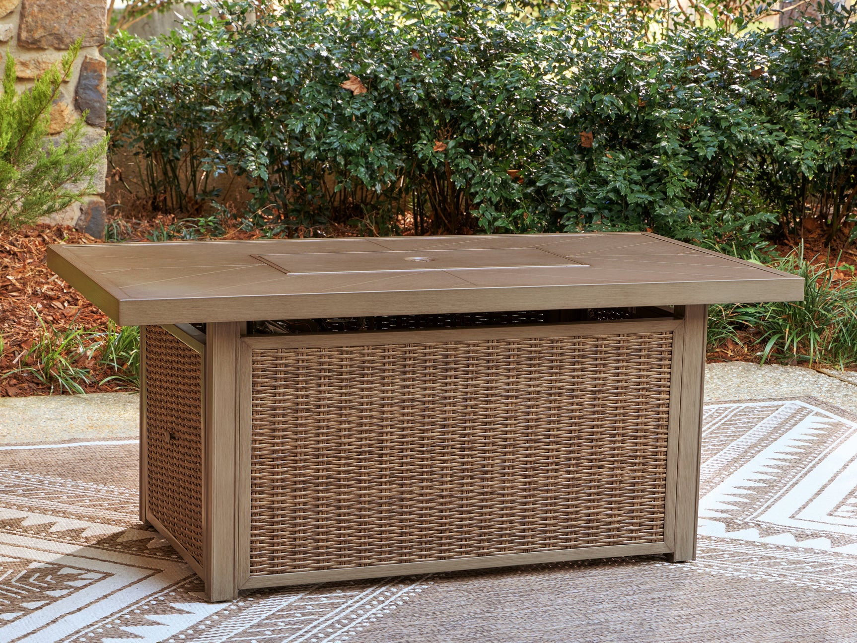 Laguna Heights Beige Outdoor Fire Pit Table