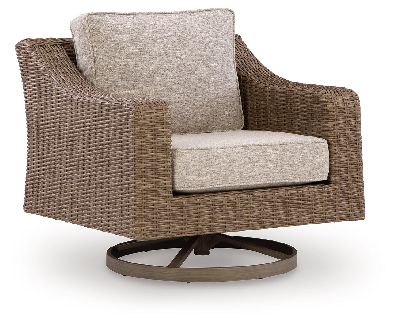 Laguna Beige Heights 2 Outdoor Swivel Lounge Chairs
