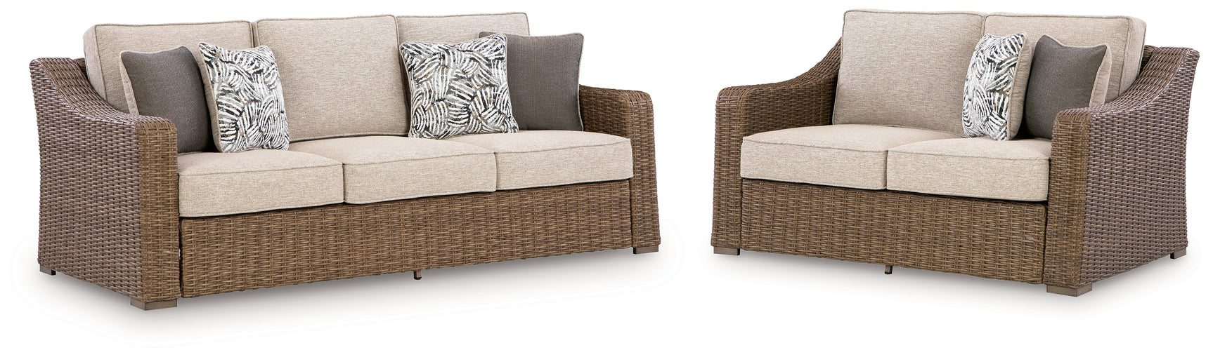 Laguna Beige Heights Outdoor Sofa and Loveseat