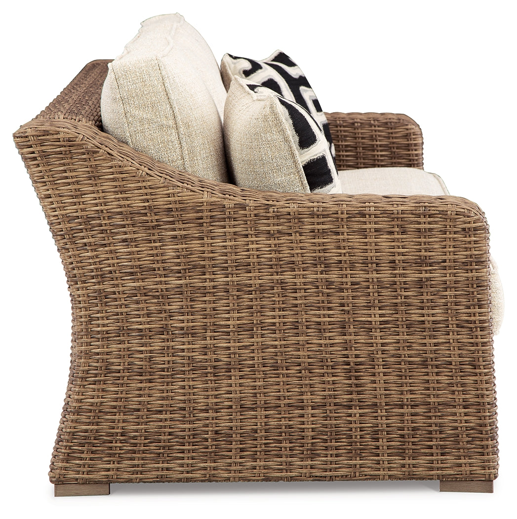 Beachcroft Beige Outdoor Sofa, Loveseat and Chair