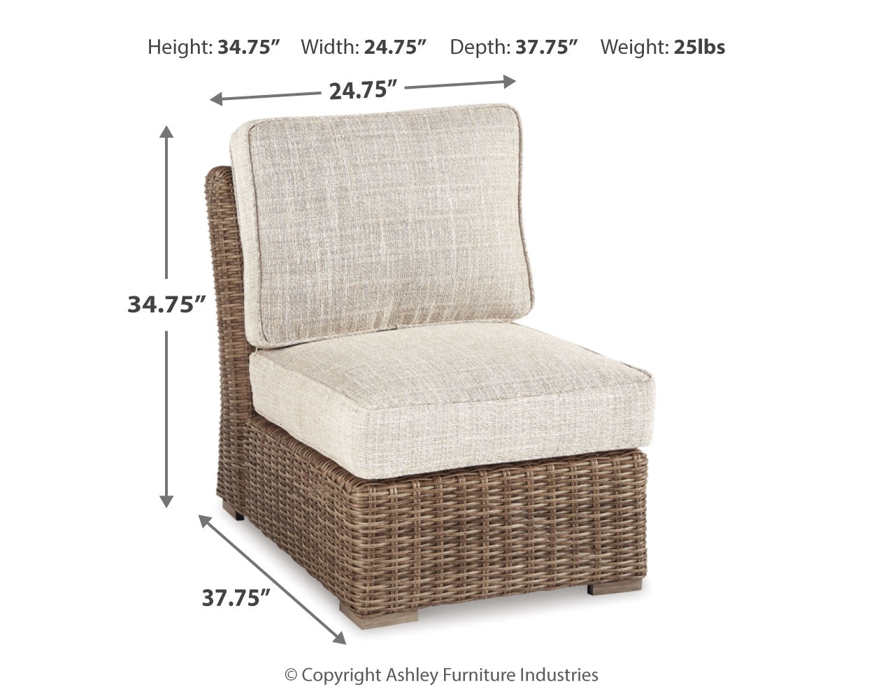 Beachcroft Beige 2-Piece Outdoor Sectional with Chair