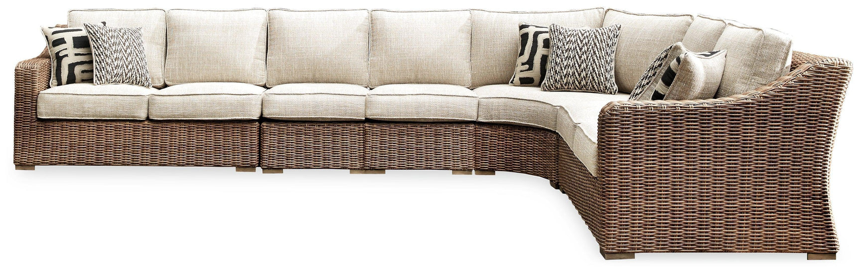 Beachcroft Beige 5-Piece Outdoor Sectional With Coffee Table And 2 End Tables