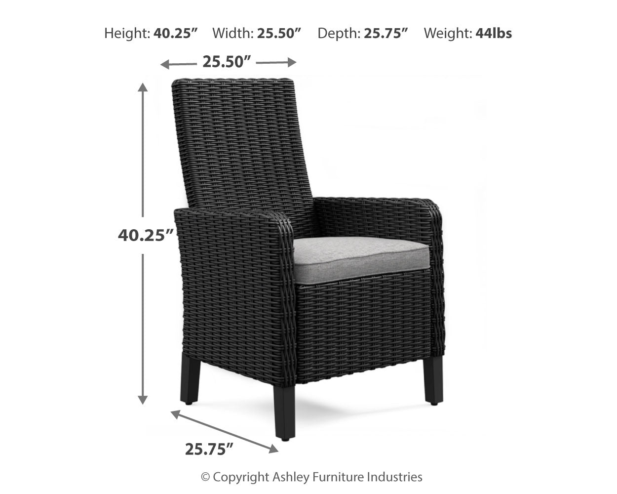 Beachcroft Black/Light Gray Outdoor Dining Table and 4 Chairs
